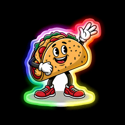 Dabbing Taco Cinco De Mayo Taco Led Neon Sign Mexican Food Sign Rgb Color - LED neon sign close-up detail