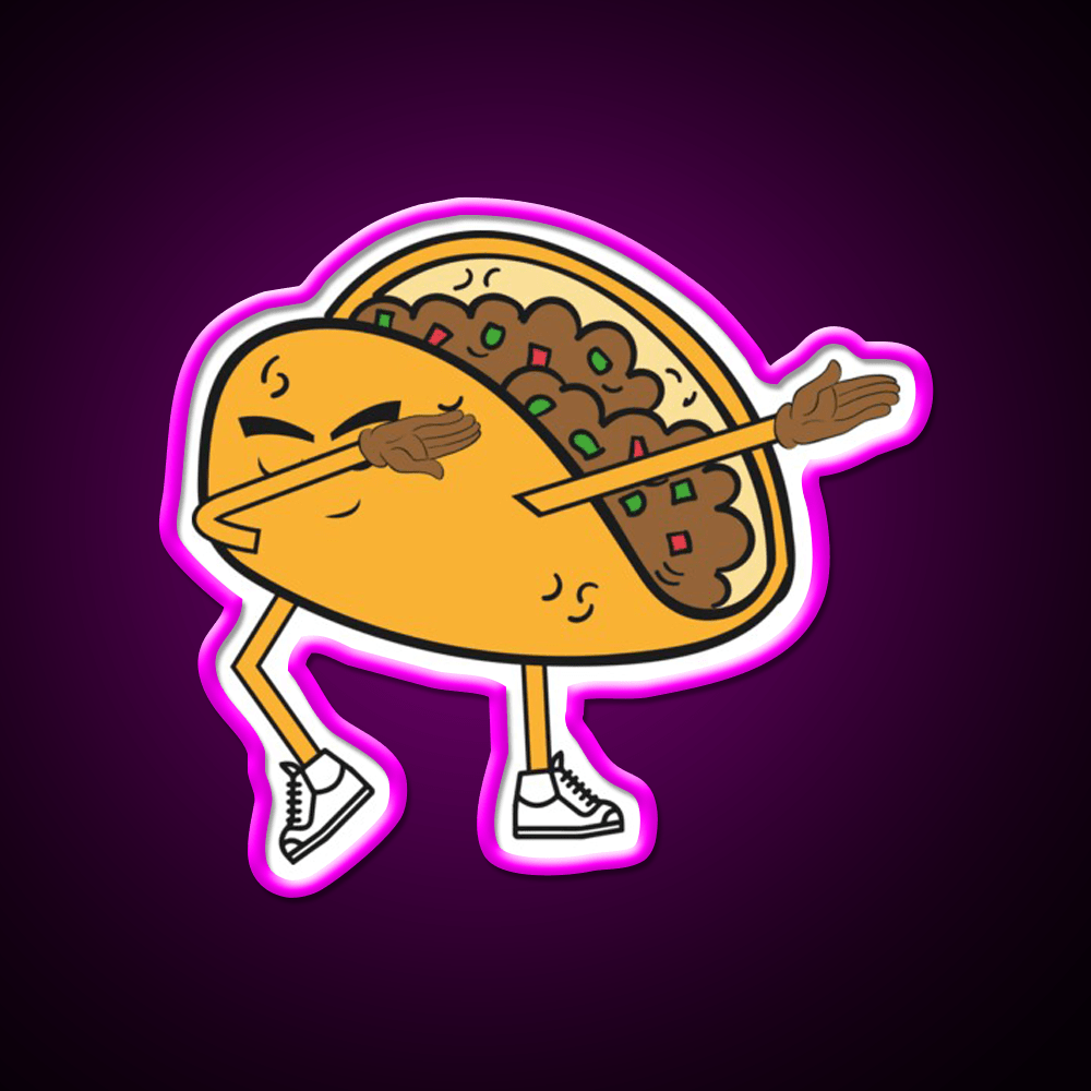 Dabbing Taco Dance Dab Party Gear Taco Led Neon Sign Rgb Color - Shineneon