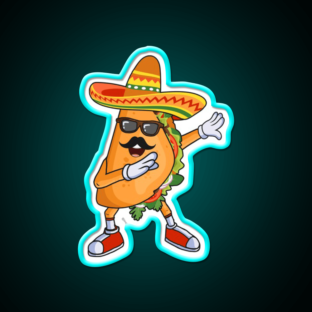 Dabbing Taco Funny Cinco De Mayo Mexican Party Taco Led Neon Sign Rgb Color - Shineneon