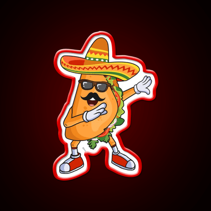 Dabbing Taco Funny Cinco De Mayo Mexican Party Taco Led Neon Sign Rgb Color - Shineneon