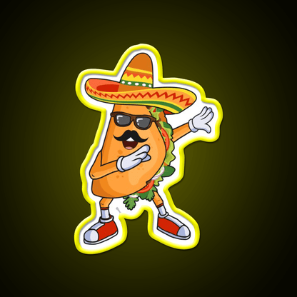 Dabbing Taco Funny Cinco De Mayo Mexican Party Taco Led Neon Sign Rgb Color - Shineneon