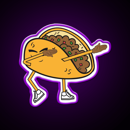 Dabbing Taco Funny Dance Dab Party Gear Taco Led Neon Sig Rgb Color - Shineneon