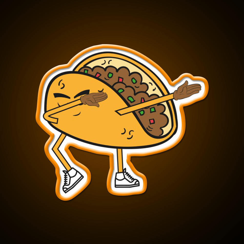 Dabbing Taco Funny Dance Dab Party Gear Taco Led Neon Sig Rgb Color - Shineneon
