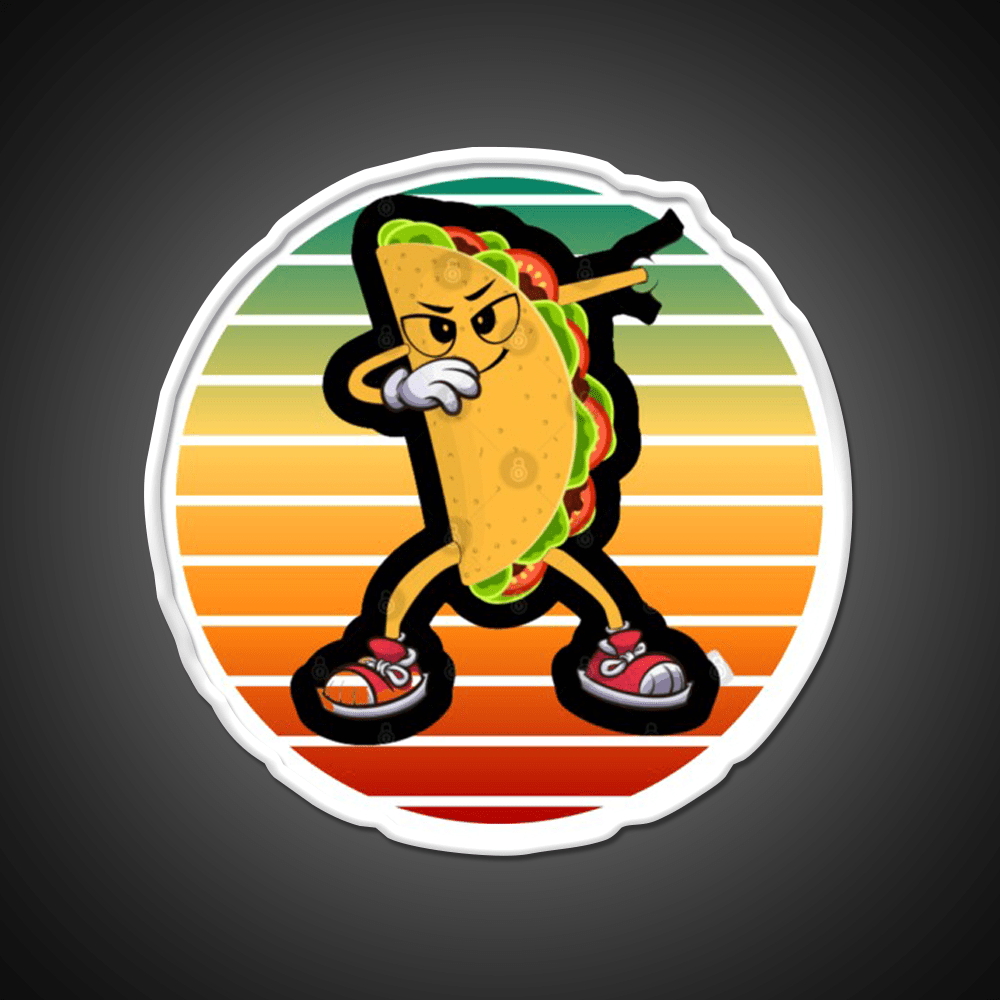 Dabbing Taco Funny Gifts Taco Led Neon Sign Mexican Food Sign Rgb Color - Shineneon