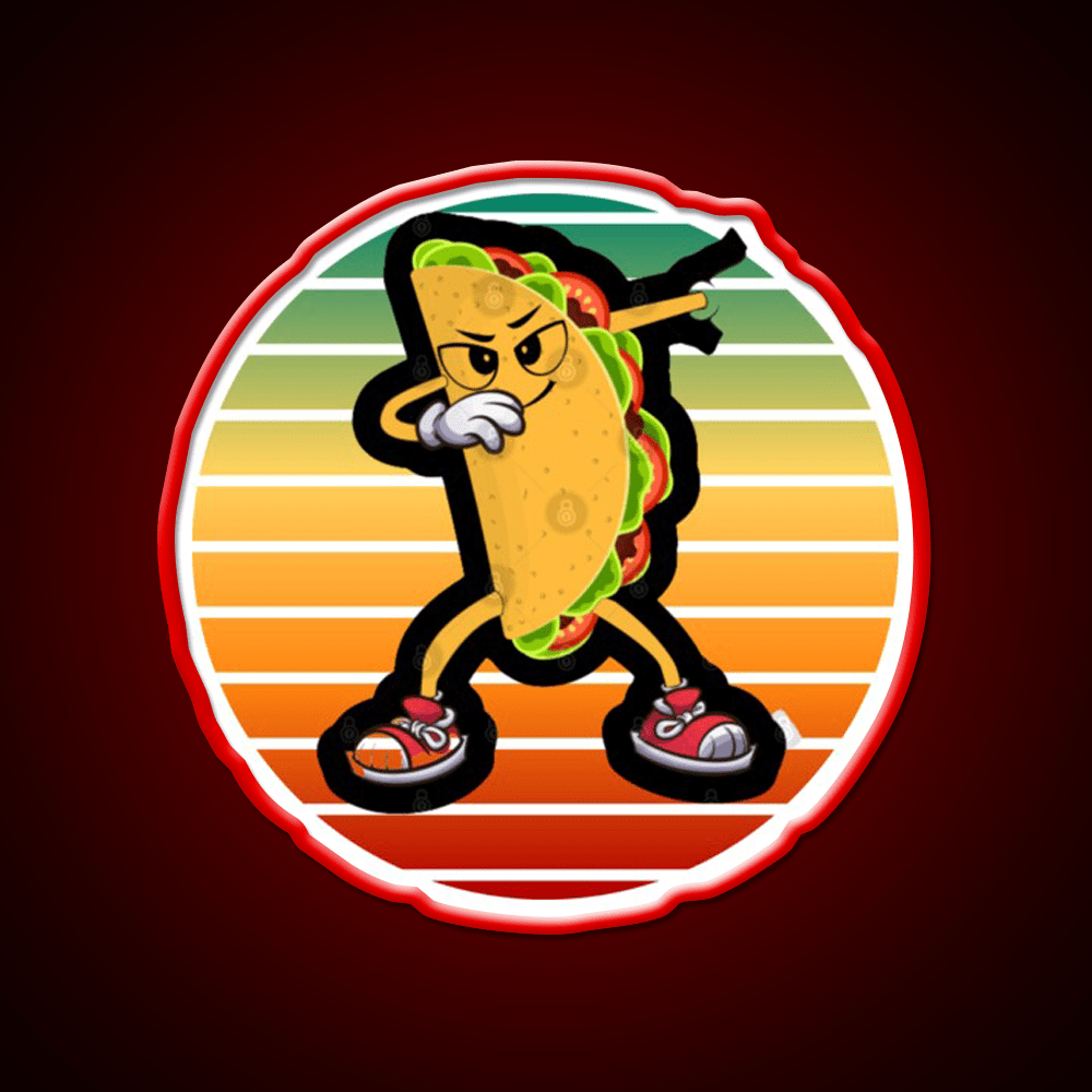 Dabbing Taco Funny Gifts Taco Led Neon Sign Mexican Food Sign Rgb Color - Shineneon