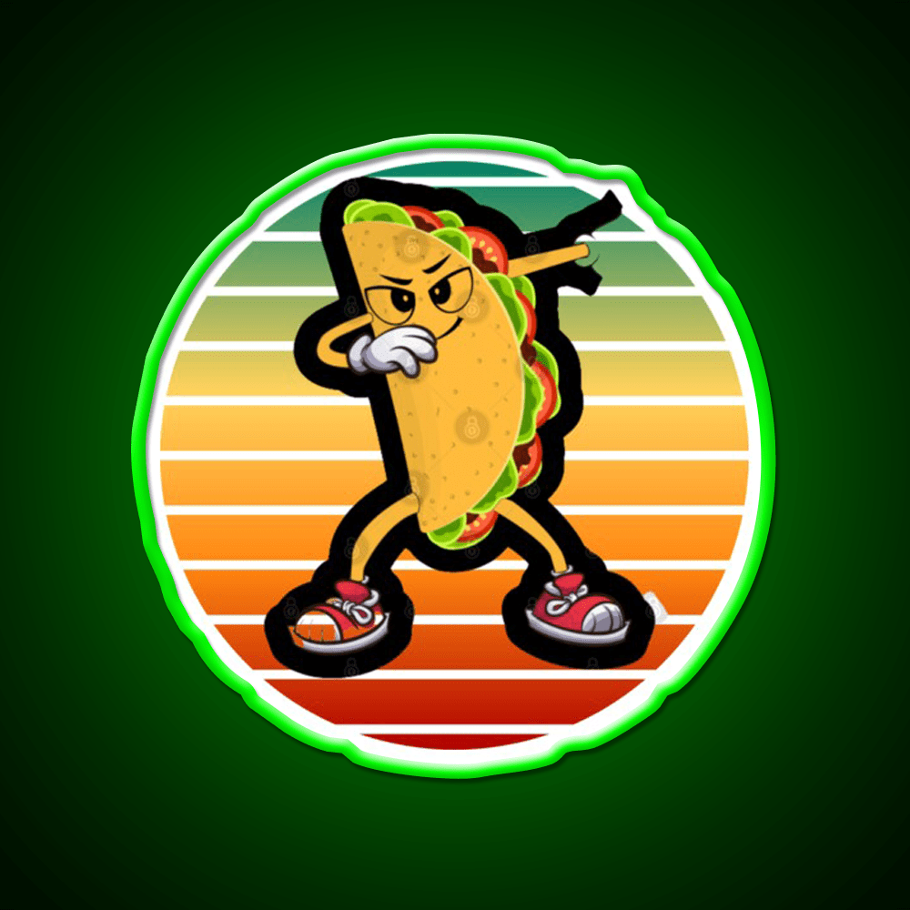 Dabbing Taco Funny Gifts Taco Led Neon Sign Mexican Food Sign Rgb Color - Shineneon