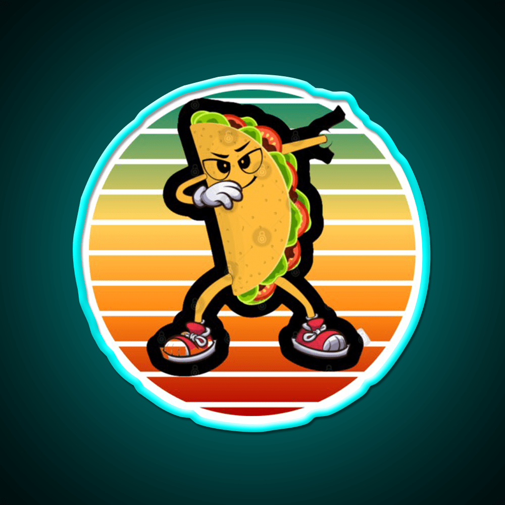 Dabbing Taco Funny Gifts Taco Led Neon Sign Mexican Food Sign Rgb Color - Shineneon