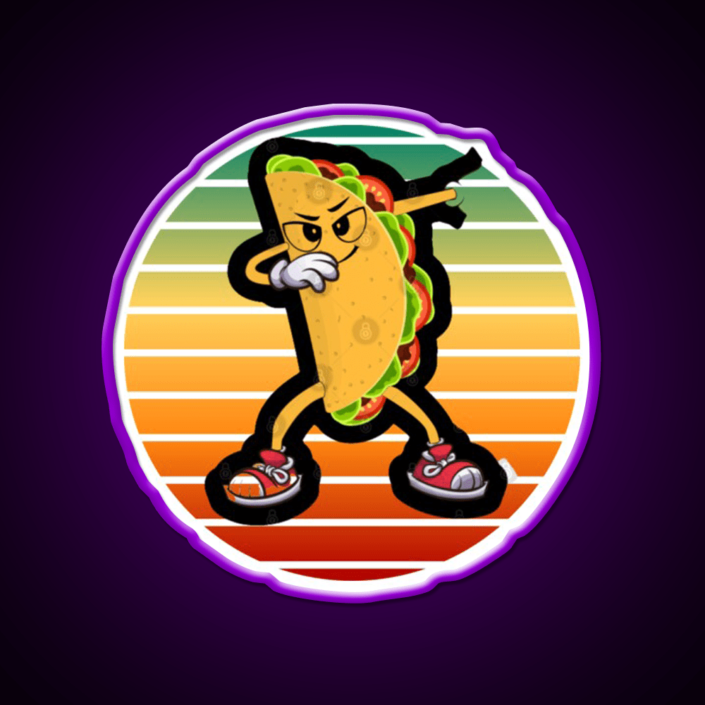 Dabbing Taco Funny Gifts Taco Led Neon Sign Mexican Food Sign Rgb Color - Shineneon