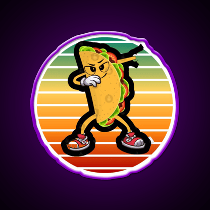 Dabbing Taco Funny Gifts Taco Led Neon Sign Mexican Food Sign Rgb Color - Shineneon