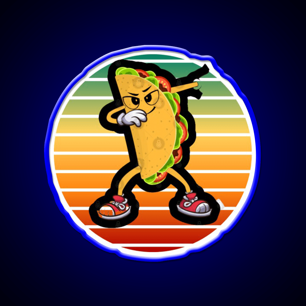 Dabbing Taco Funny Gifts Taco Led Neon Sign Mexican Food Sign Rgb Color - Shineneon