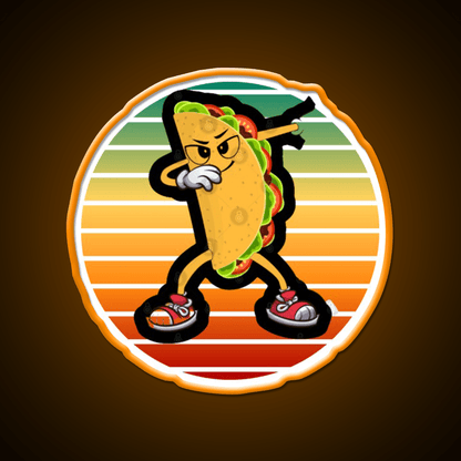 Dabbing Taco Funny Gifts Taco Led Neon Sign Mexican Food Sign Rgb Color - Shineneon