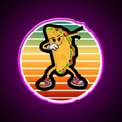 Dabbing Taco Funny Gifts Taco Led Neon Sign Mexican Food Sign Rgb Color - Shineneon