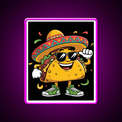Dabbing Taco Funny Mexican Dab Fiesta Taco Led Neon Sign Rgb Color - Shineneon