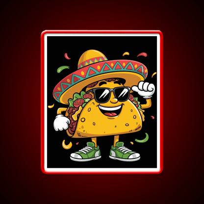 Dabbing Taco Funny Mexican Dab Fiesta Taco Led Neon Sign Rgb Color - Shineneon