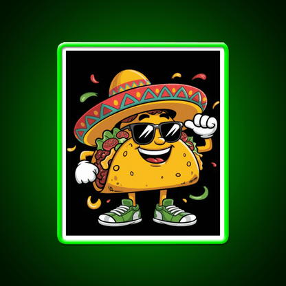 Dabbing Taco Funny Mexican Dab Fiesta Taco Led Neon Sign Rgb Color - Shineneon