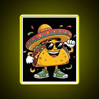 Dabbing Taco Funny Mexican Dab Fiesta Taco Led Neon Sign Rgb Color - Shineneon