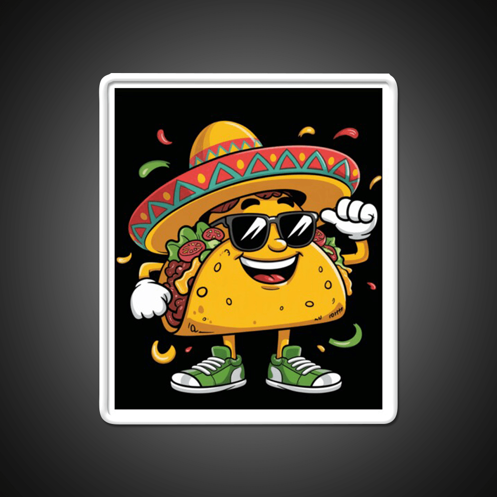 Dabbing Taco Funny Mexican Dab Fiesta Taco Led Neon Sign Rgb Color - Shineneon