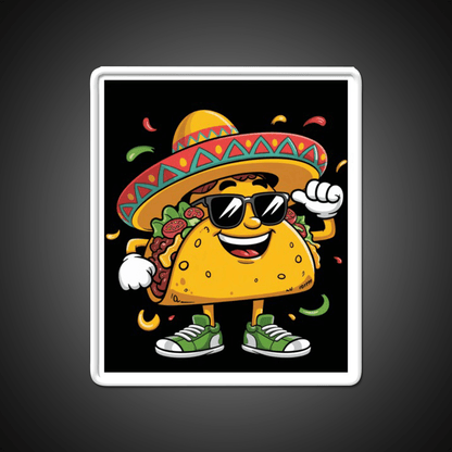 Dabbing Taco Funny Mexican Dab Fiesta Taco Led Neon Sign Rgb Color - Shineneon