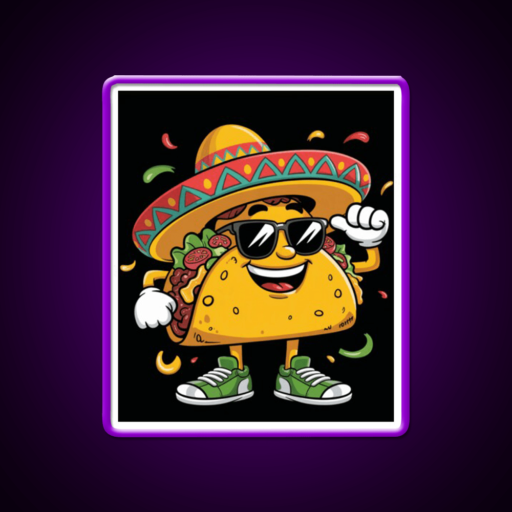Dabbing Taco Funny Mexican Dab Fiesta Taco Led Neon Sign Rgb Color - Shineneon