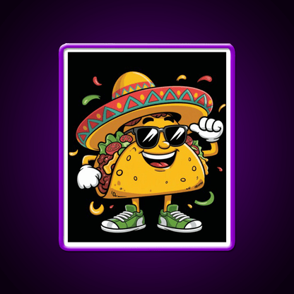 Dabbing Taco Funny Mexican Dab Fiesta Taco Led Neon Sign Rgb Color - Shineneon