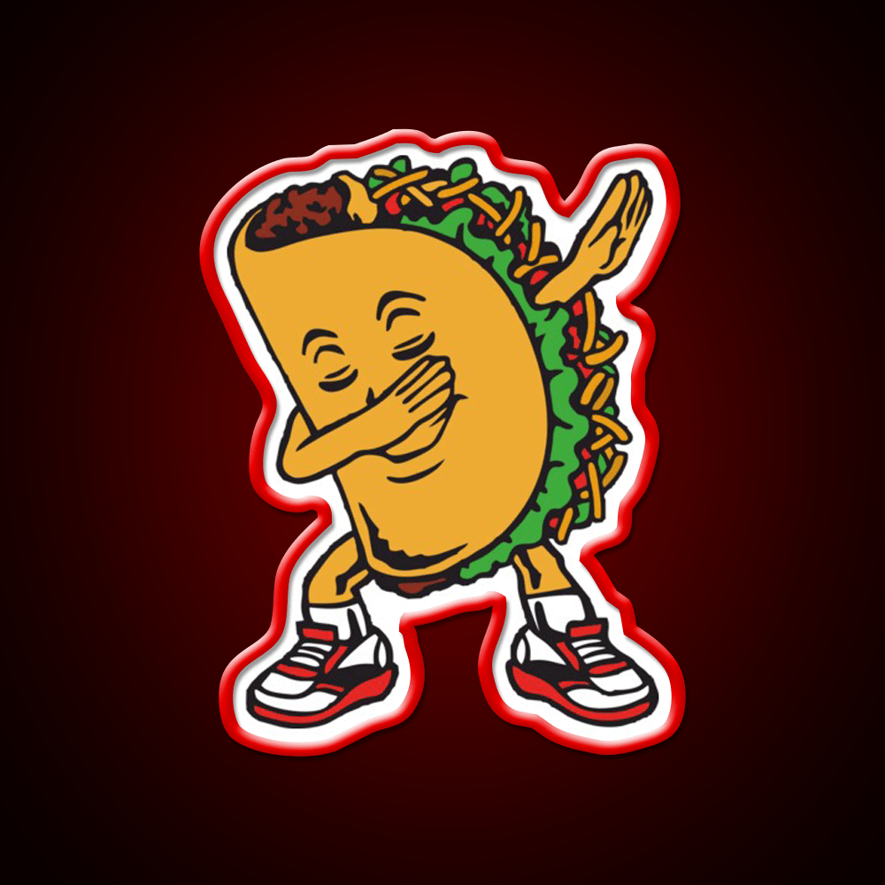 Dabbing Taco Led Neon Sign Mexican Food Sign Kitchen Sign Rgb Color - Shineneon