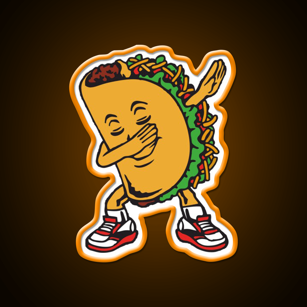 Dabbing Taco Led Neon Sign Mexican Food Sign Kitchen Sign Rgb Color - Shineneon