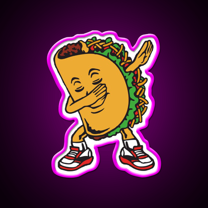 Dabbing Taco Led Neon Sign Mexican Food Sign Kitchen Sign Rgb Color - Shineneon