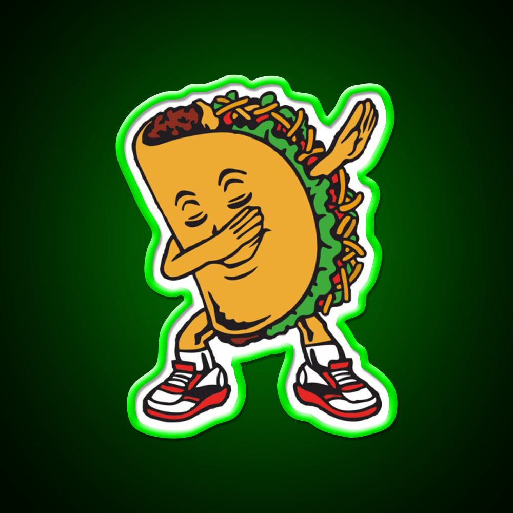 Dabbing Taco Led Neon Sign Mexican Food Sign Kitchen Sign Rgb Color - Shineneon