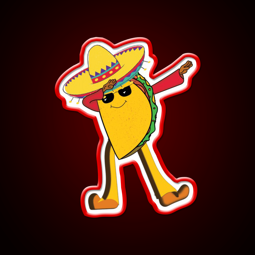 Dabbing Taco Led Neon Sign Mexican Food Sign Rgb Color - Shineneon