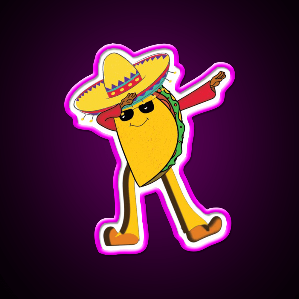 Dabbing Taco Led Neon Sign Mexican Food Sign Rgb Color - Shineneon
