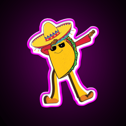 Dabbing Taco Led Neon Sign Mexican Food Sign Rgb Color - Shineneon