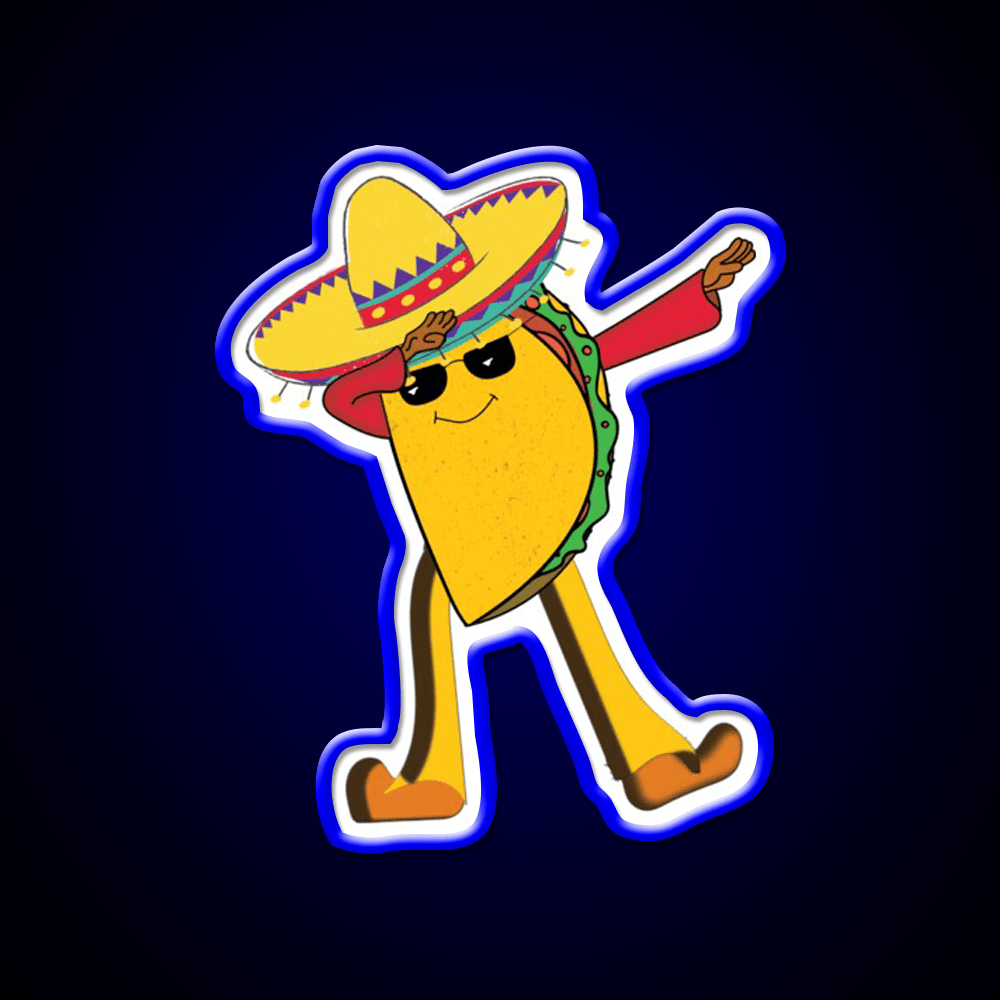 Dabbing Taco Led Neon Sign Mexican Food Sign Rgb Color - Shineneon