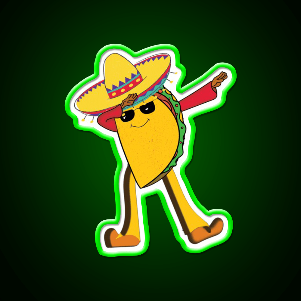 Dabbing Taco Led Neon Sign Mexican Food Sign Rgb Color - Shineneon
