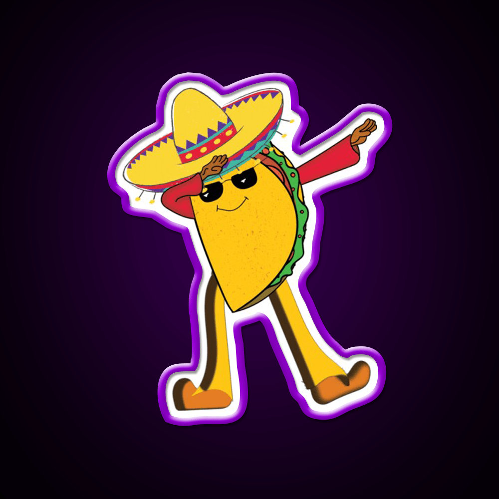 Dabbing Taco Led Neon Sign Mexican Food Sign Rgb Color - Shineneon