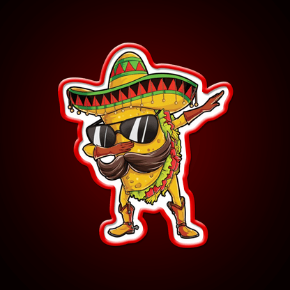Dabbing Taco Tuesday Mexican Food Mexico Gifts Taco Led Neon Sign Rgb Color - Shineneon