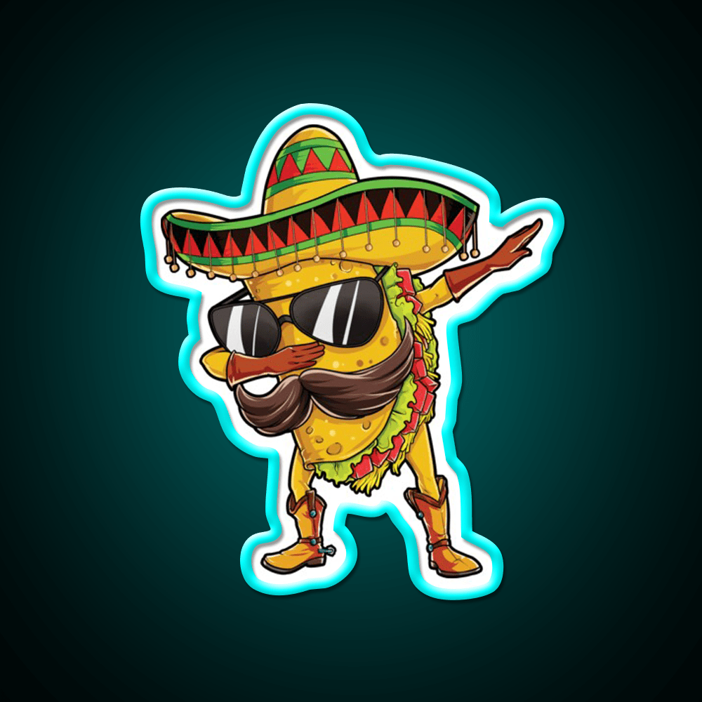Dabbing Taco Tuesday Mexican Food Mexico Gifts Taco Led Neon Sign Rgb Color - Shineneon
