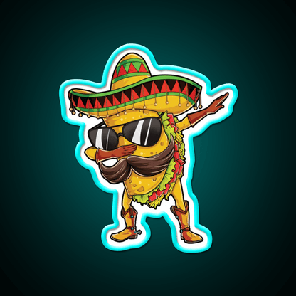 Dabbing Taco Tuesday Mexican Food Mexico Gifts Taco Led Neon Sign Rgb Color - Shineneon
