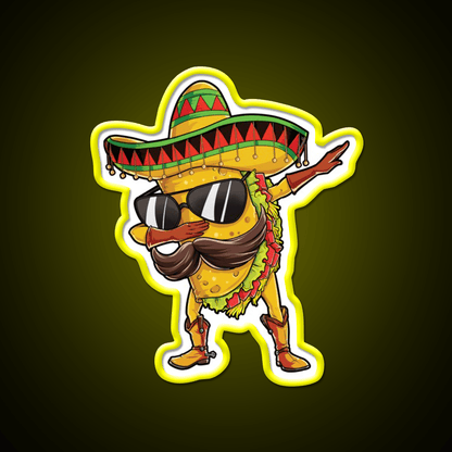 Dabbing Taco Tuesday Mexican Food Mexico Gifts Taco Led Neon Sign Rgb Color - Shineneon