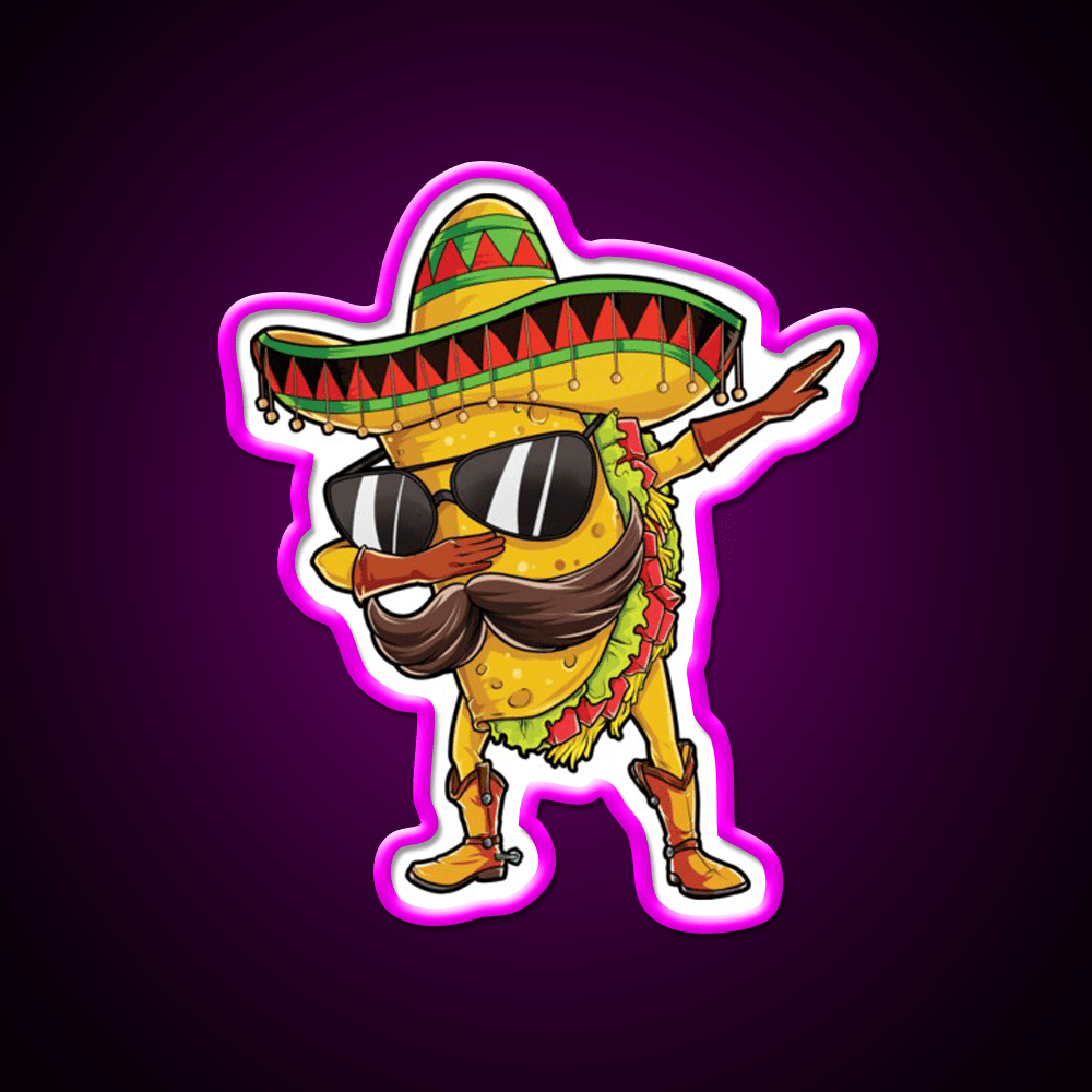 Dabbing Taco Tuesday Mexican Food Mexico Gifts Taco Led Neon Sign Rgb Color - Shineneon