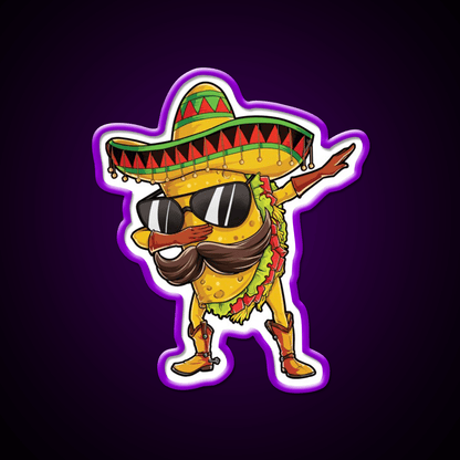Dabbing Taco Tuesday Mexican Food Mexico Gifts Taco Led Neon Sign Rgb Color - Shineneon