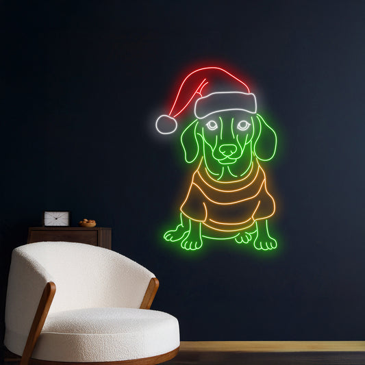 Dachshund Christmas Neon Sign