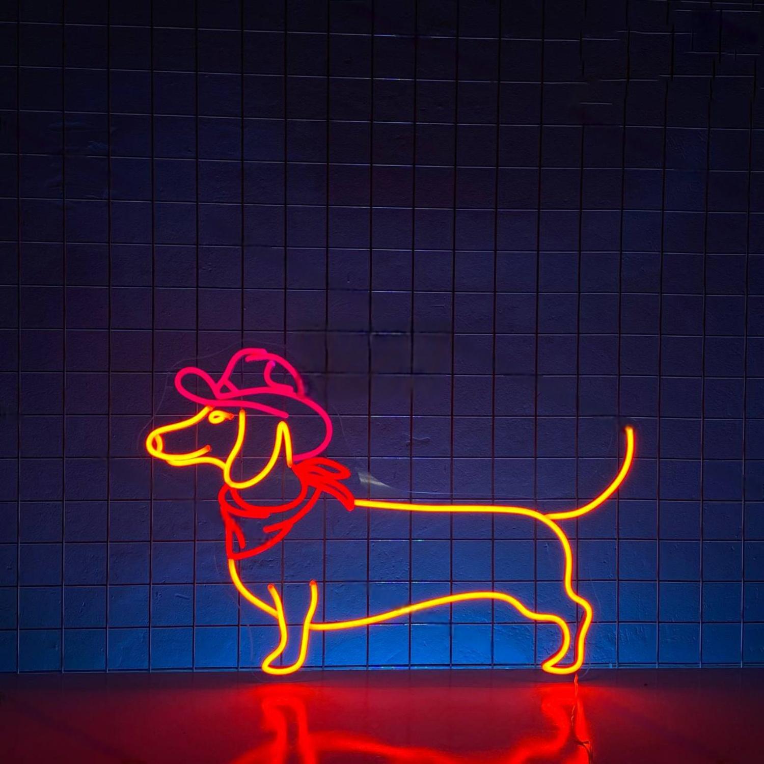 Dachshund Cowboy Led Neon Sign | Shineneon