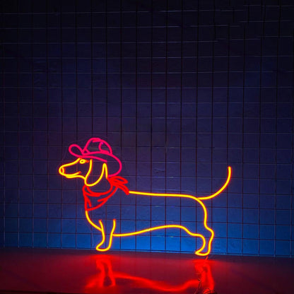 Dachshund Cowboy Led Neon Sign | Shineneon