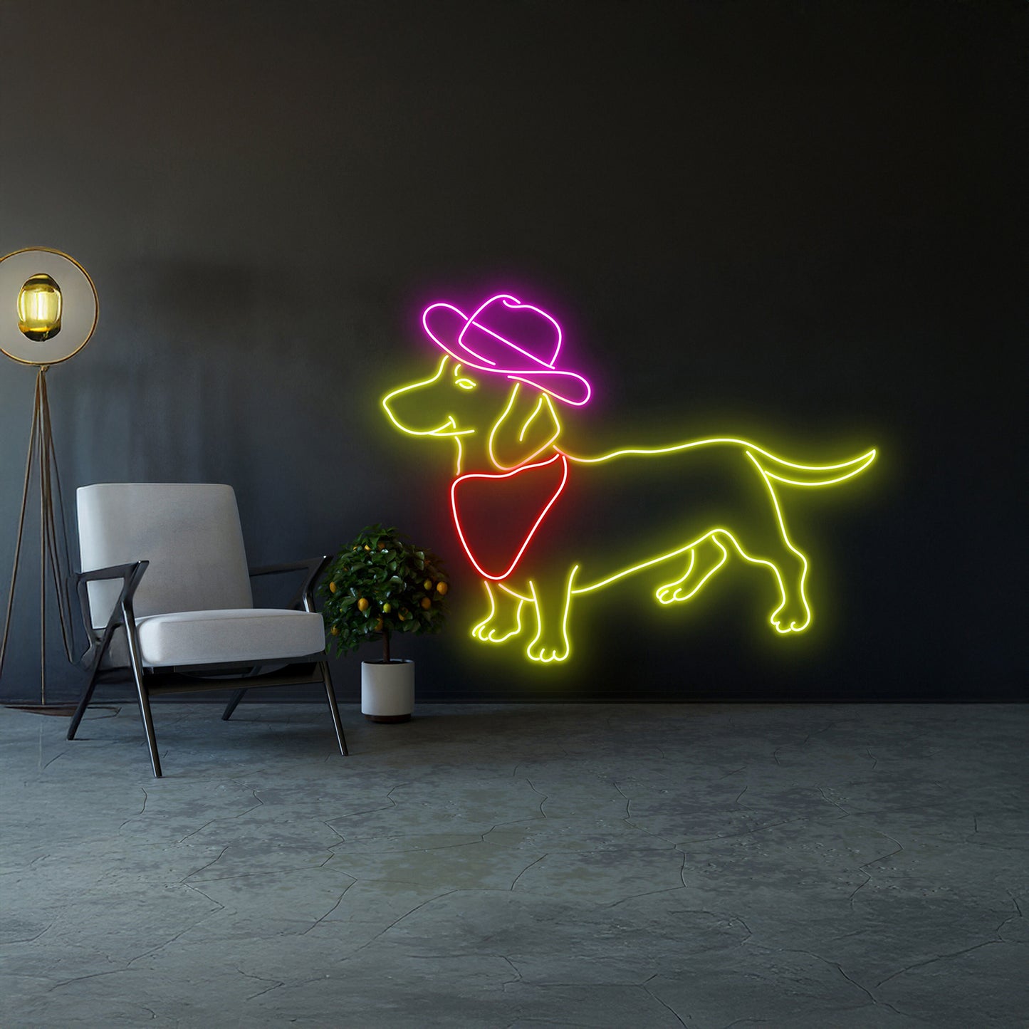 Dachshund Cowboy Neon Sign