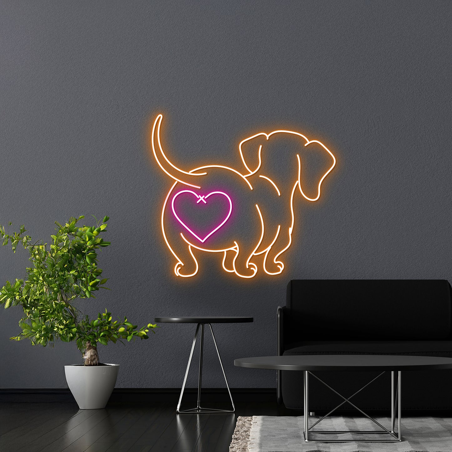 Dachshund Heart Butt Neon Sign