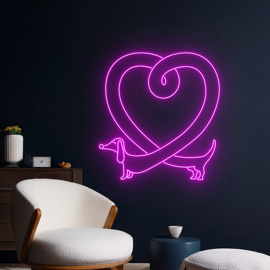 Dachshund Heart Neon Sign