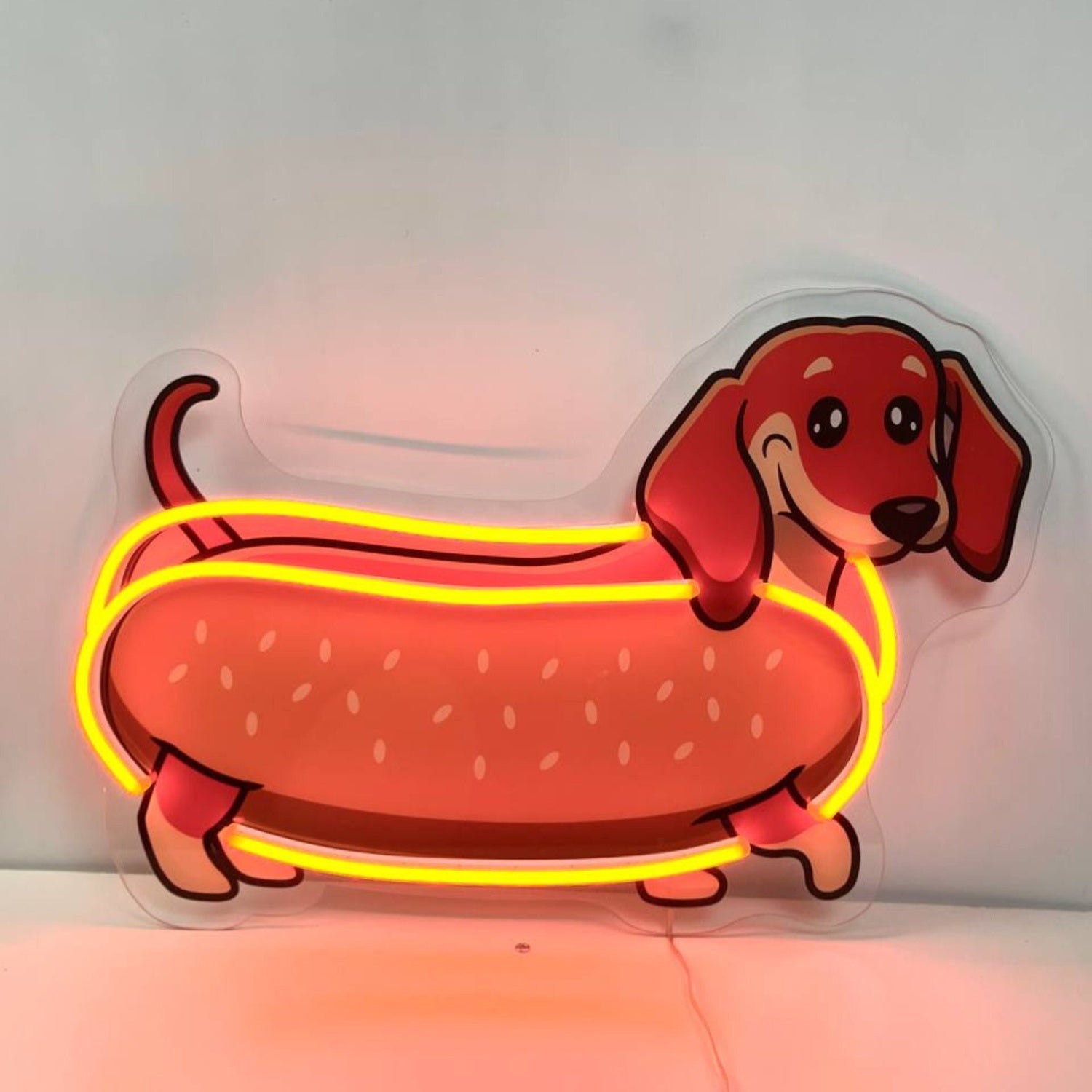 Dachshund Hotdog Decal Printed Neon Light | Shineneon