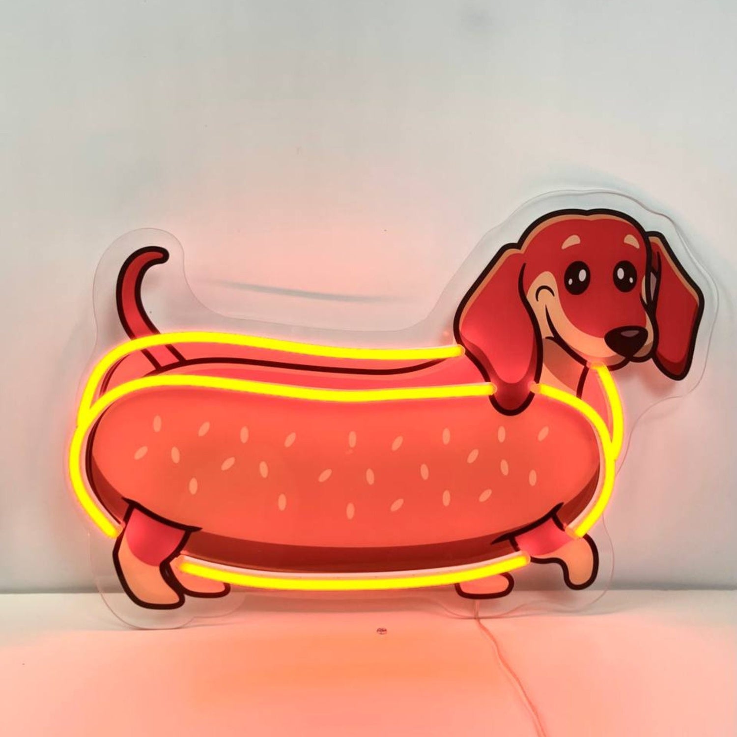 Dachshund Hotdog Decal Printed Neon Light | Shineneon