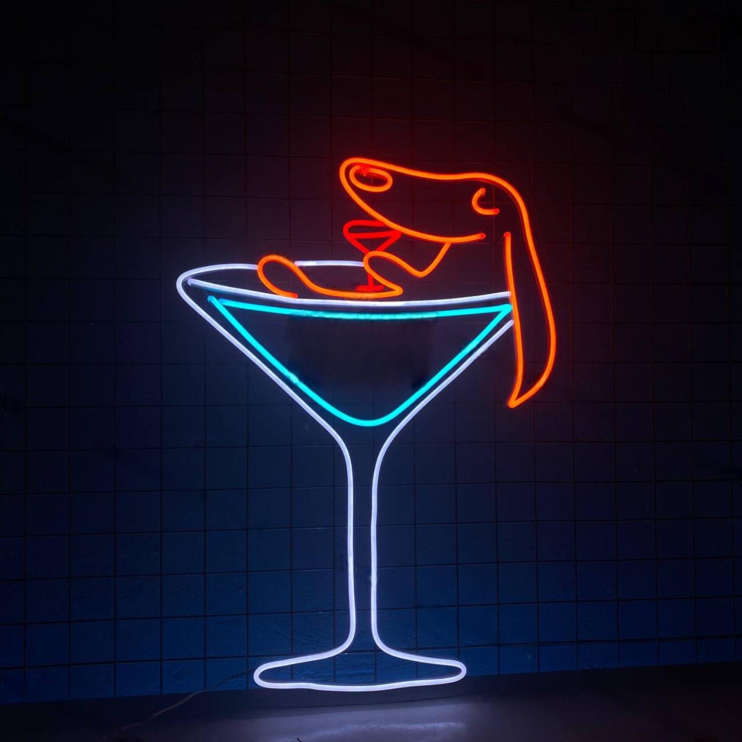 Dachshund Martini Led Neon Sign Led Decor | Shineneon
