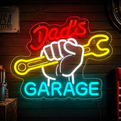 Dad's Fist Garage Neon Sign LED Neon Sign high-converting product image